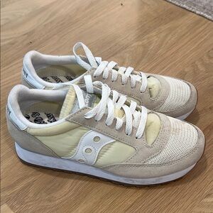 Saucony Cream and White Casual Sneakers